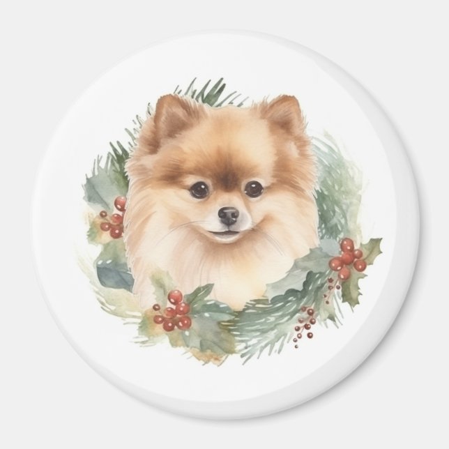 Spitz Weihnachtsfest Magnet (Vorne)