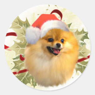 Spitz Weihnachtskleber Runder Aufkleber