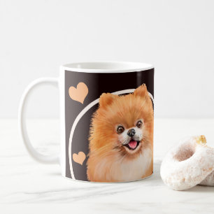 Spitz Welpen Hund jeden Snack, den Sie machen Kaffeetasse
