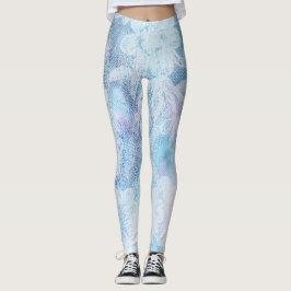*~* Spitze-Beschaffenheits-Aquarell-Blau-Türkis Leggings