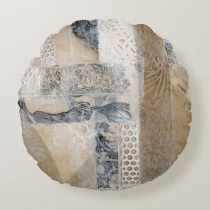 Spitze-Collage I Rundes Kissen