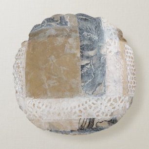 Spitze-Collage II Rundes Kissen