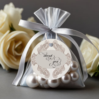 Spitze Dankeschön - Creme Geschenkanhänger