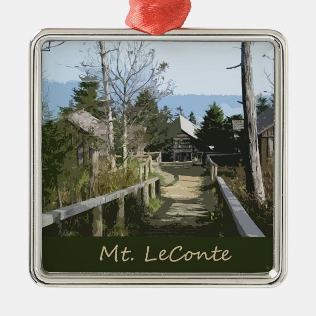 Spitze der Foto-Kunst Mt LeConte Silbernes Ornament (Vorne)