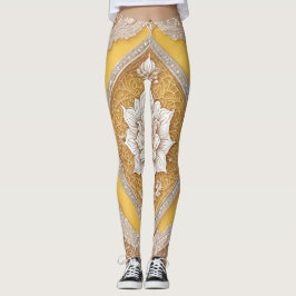 Spitze der gelben KI-Kunst Leggings