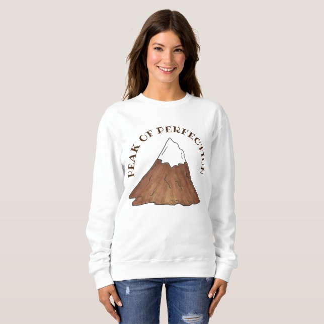 Spitze der perfekten Schneekappe Berggipfel Sweatshirt (Vorne ganz)