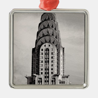 Spitze des Chrysler-Gebäude NYC - B&W Silbernes Ornament