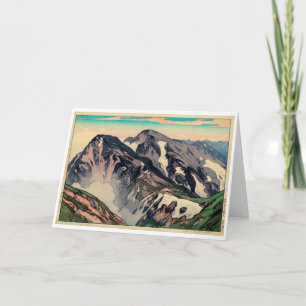 Spitze des Shiroumadake, Yoshida, Holzschnitt Karte