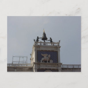 Spitze des Uhrturms, Markusplatz, Venedig 2 Postkarte
