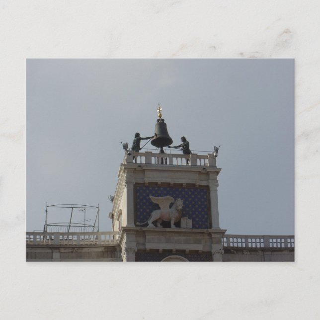 Spitze des Uhrturms, Markusplatz, Venedig 2 Postkarte (Vorderseite)