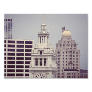 Spitze des Wrigley Building, Chicago, Illinois Fotodruck