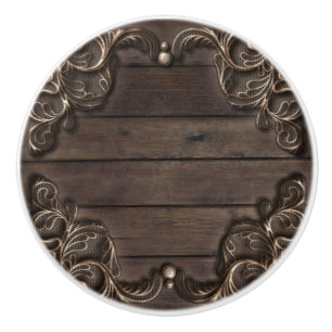 Spitze & dunkle Holz rustikale Vintage Western Far Keramikknauf