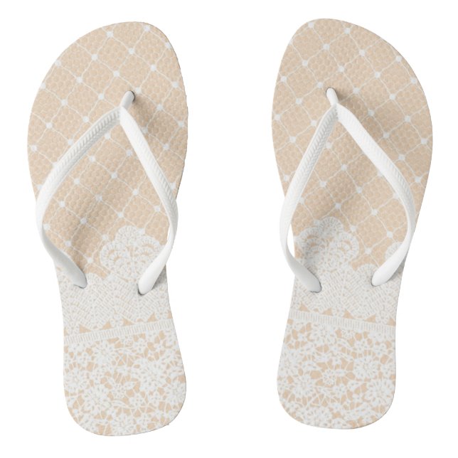 Spitze-Grenze Flip Flops (Fußbett)