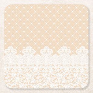 Spitze-Grenze Rechteckiger Pappuntersetzer