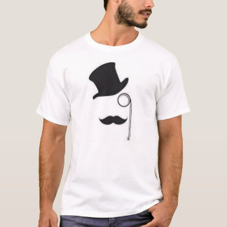 Spitze-Hut, Monocle-und Schnurrbart-T - Shirt