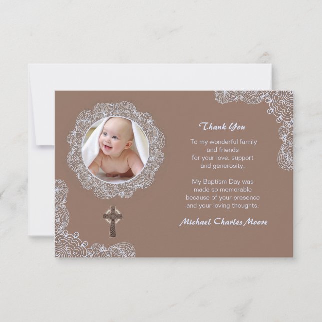 Spitze-KreisFoto danken Ihnen zu kardieren Dankeskarte (Vorderseite)