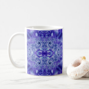 Spitze Kunst im Lila und weißen Fraktal Kaffeetasse