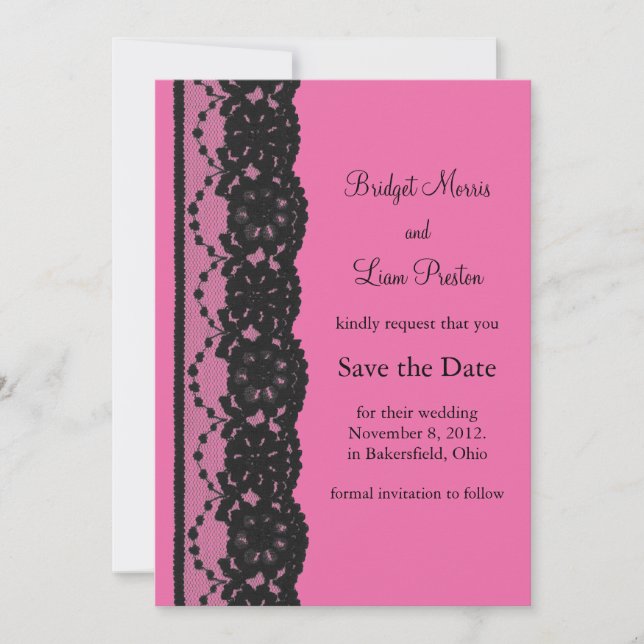 Spitze Save the Date (Fuchsia) (Vorderseite)