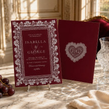 Spitze Tiefrot Old Money Hochzeit