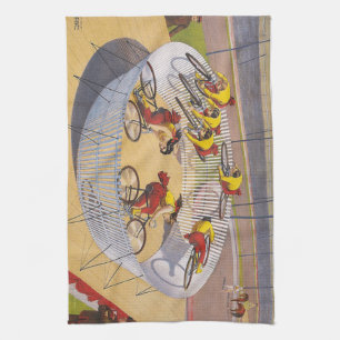 SPITZE über das Gelb Geschirrtuch