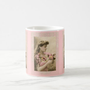 Spitze und Blumensträuße viktorianische Dame Kaffeetasse