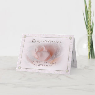 Spitze-und Perlen-Hochzeitstag-Karte Karte