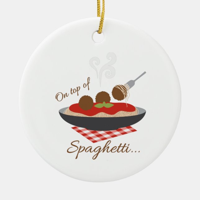 Spitze von Spaghetti Keramik Ornament (Vorne)