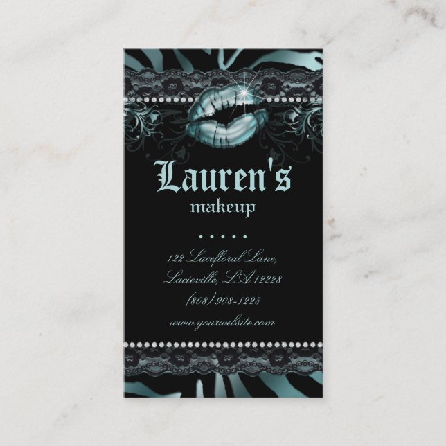 Spitzeaquamariner Zebra der Visitenkarte (Vorderseite)