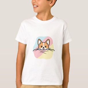 Spitzel-Corgi-Pastell-Schnurrhaare Kinder T-Shirt