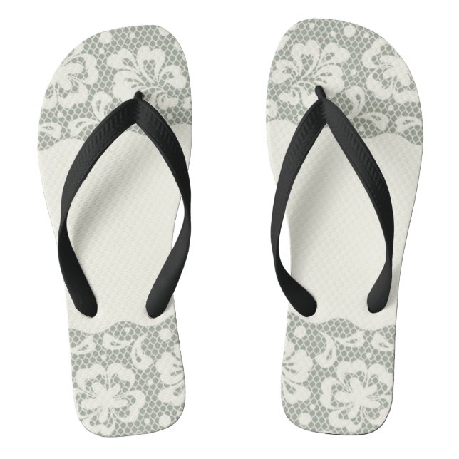 Spitzemuster, Blume Vintage 5 Flip Flops (Fußbett)