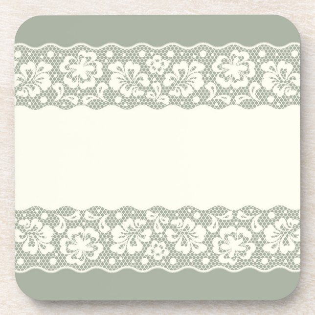 Spitzemuster, Blume Vintage 5 Getränkeuntersetzer (Vorderseite)