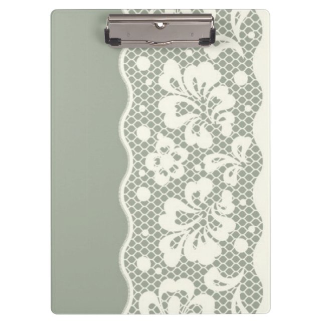 Spitzemuster, Blume Vintage 5 Klemmbrett (Vorderseite)