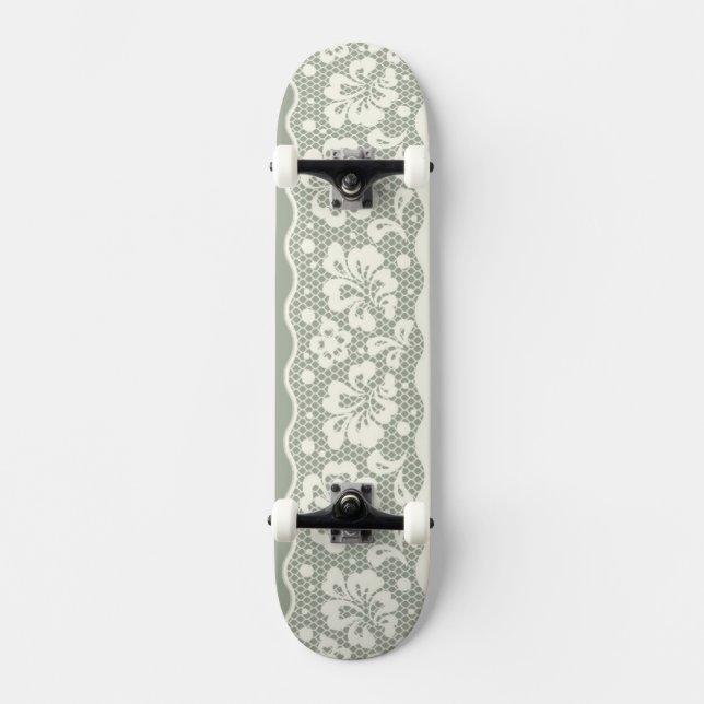 Spitzemuster, Blume Vintage 5 Skateboard (Vorderseite)