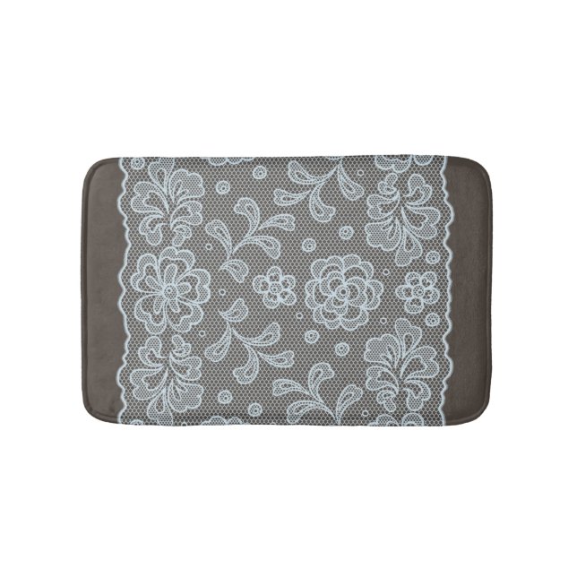 Spitzemuster, Blume Vintage 6 Badematte (Vorderseite)