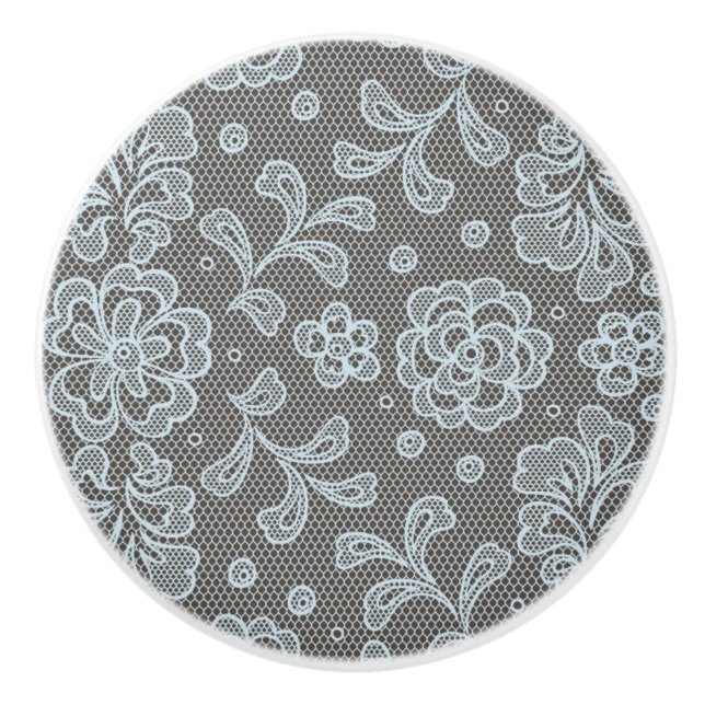 Spitzemuster, Blume Vintage 6 Keramikknauf (Vorderseite)