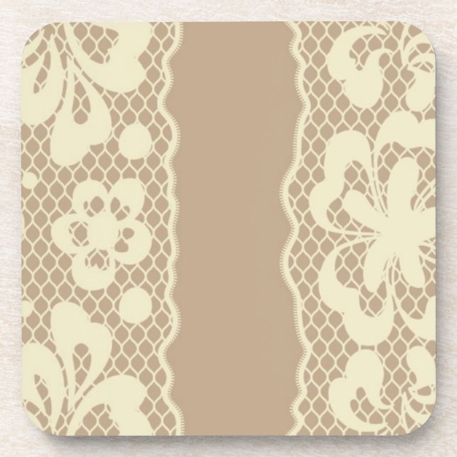 Spitzemuster, Blume Vintage 7 Getränkeuntersetzer (Vorderseite)