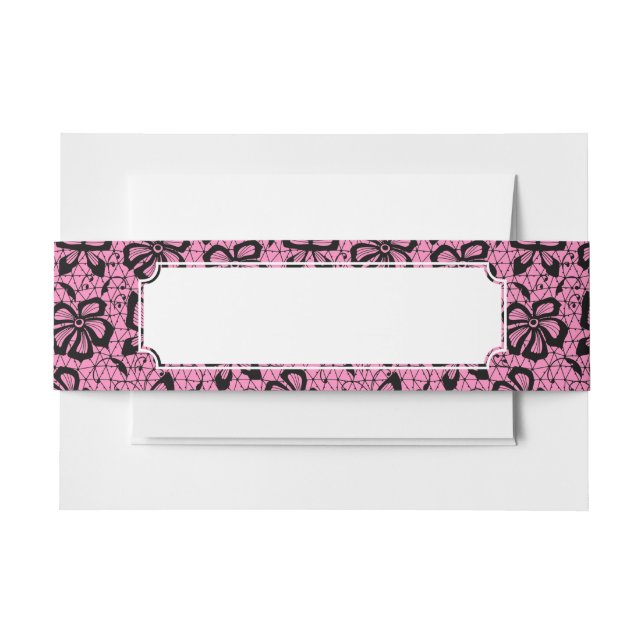 Spitzemuster mit Schmetterlingen Einladungsbanderole (Vorderseite Beispiel)