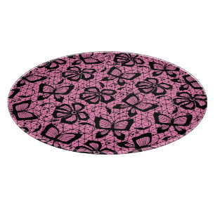 Spitzemuster mit Schmetterlingen Schneidebrett