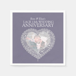Spitzen 13. Hochzeitstag Foto Serviette