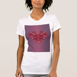 Spitzen bestickte rote Valentine Herzeinzigartiger T-Shirt
