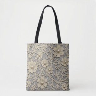Spitzen-Blumenlook mit Perlenzentren