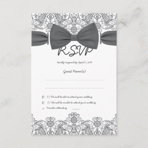 Spitzen-Dunkle-Bogen-Damaskus-RSVP-Karte RSVP Karte