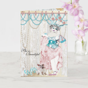 Spitzen Französisch Ballett Tänzerin Sie ist schön Karte