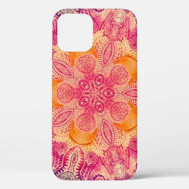 Spitzen-Ornament Mandala: Rundes Aquarelldesign Case-Mate iPhone Hülle (Rückseite)