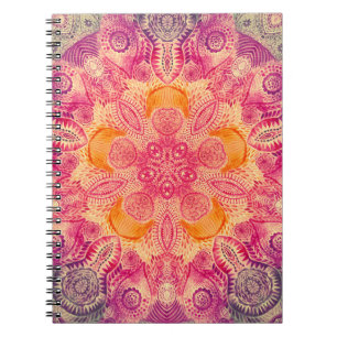 Spitzen-Ornament Mandala: Rundes Aquarelldesign Notizblock