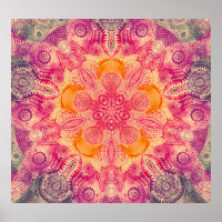 Spitzen-Ornament Mandala: Rundes Aquarelldesign