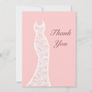 Spitzen- Rosa danken Ihnen Dankeskarte