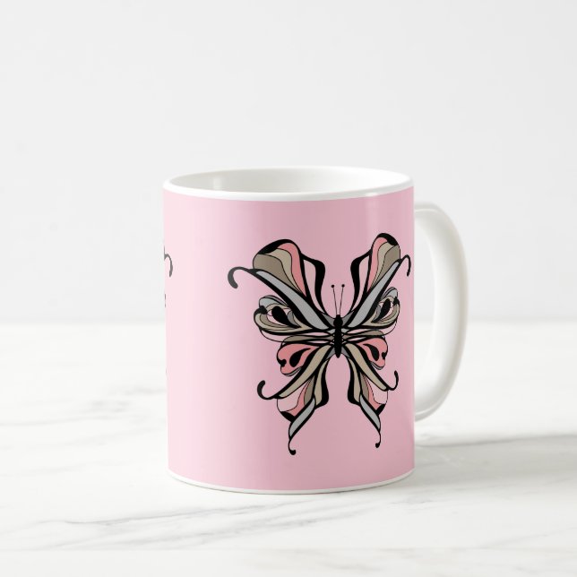 Spitzen-Schmetterling Kaffeetasse (VorderseiteRechts)