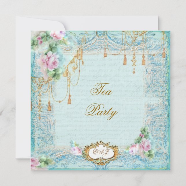 Spitzen Scrolls & Tassels Einladung (Vorderseite)