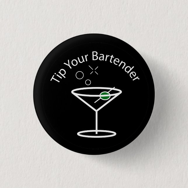 Spitzen Sie Ihr Barkeeper-Martini-Button Button (Vorderseite)